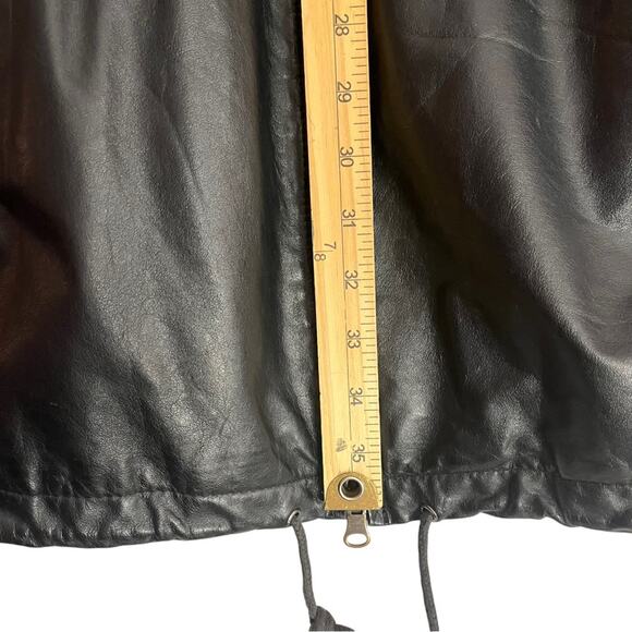 Vintage Wilsons Black Leather Jacket Womens Large Thinsulate Lined Overcoat - Picture 10 of 11